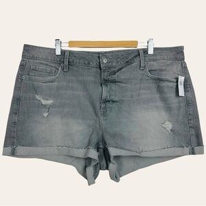 Old Navy High Rise OG Straight Cut Off Distressed Rolled Hem Denim Jean Shorts